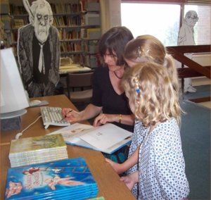 Gillian visiting a school